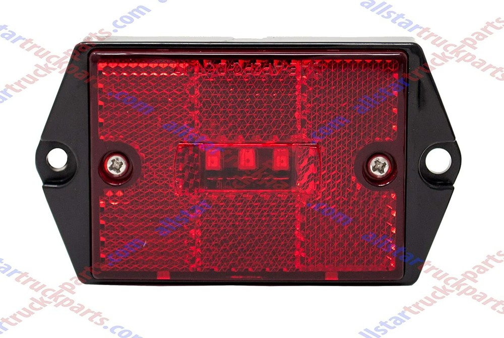[2x] Square Red 3-LED Side Marker Reflex Light Surface Mount 2-4/5" Rectangular