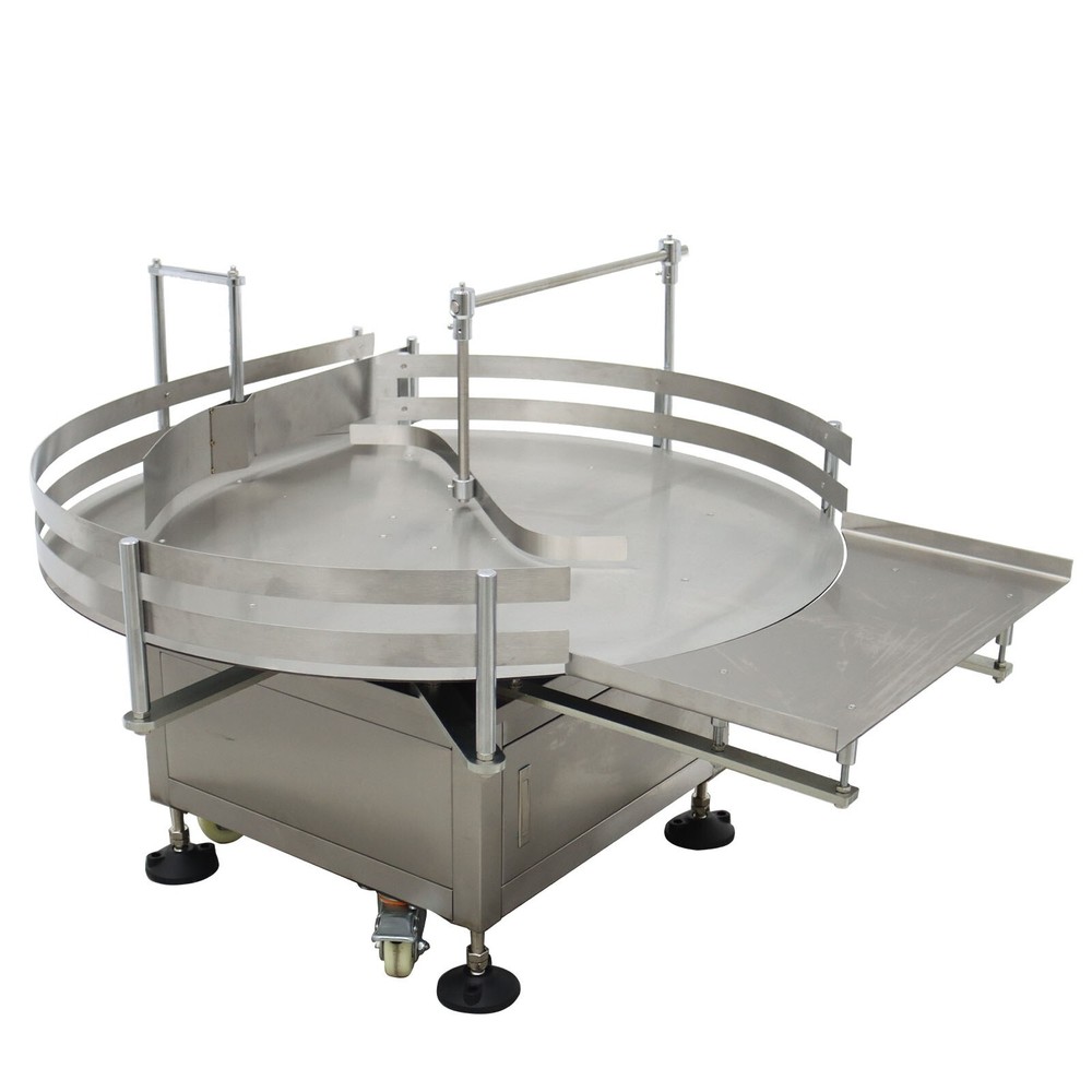 Auto Round Bottle Labeling Machine W/ Printer&39.3"Bottle Accumulation Table110V