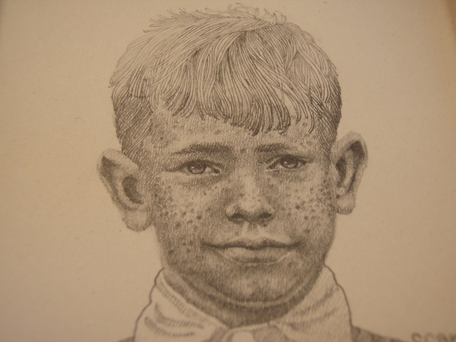 SIGNED vintage Ronald ron SCARBOUGH black american Artist Original DRAWING art