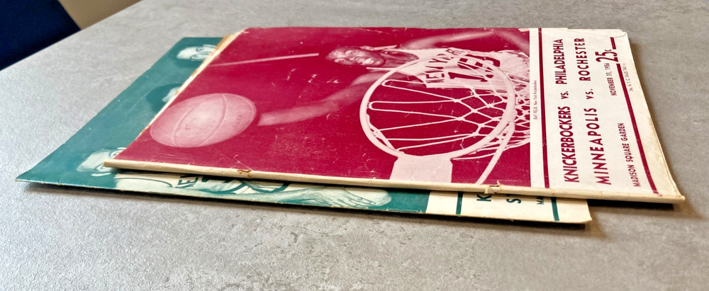 2 vintage New York Knicks programs from the mid-1950s, MSG