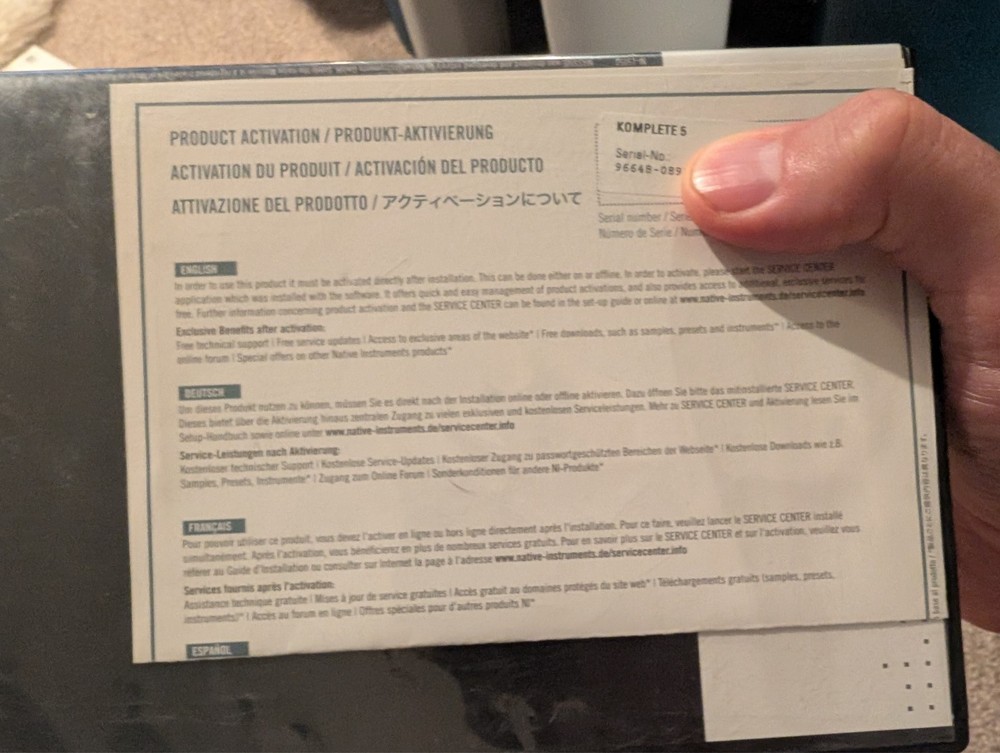 READ The Native Instruments Collection Komplete 5 DVDs manuals serial number.