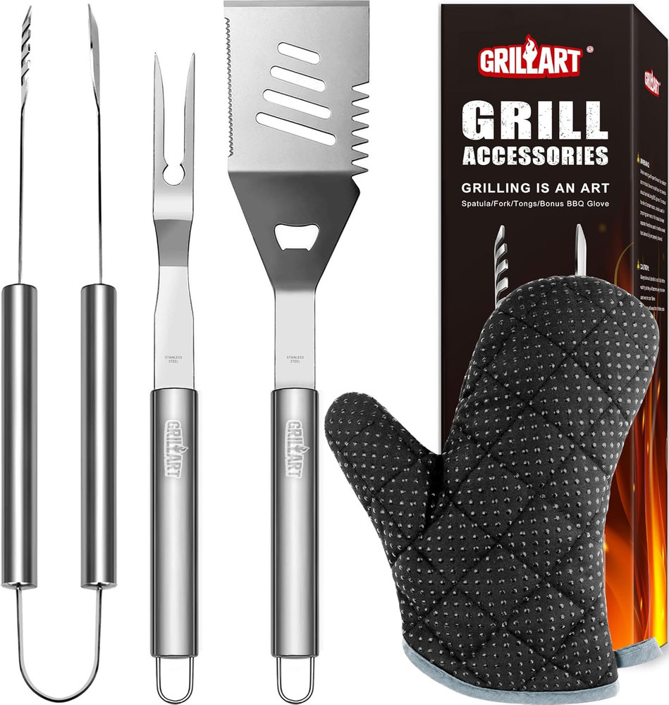 Grill Tools Grill Utensils Set - 3PCS BBQ Tools, Stainless Barbeque Grill Access