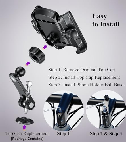 Bike Fork Stem Phone Mount Holder [Camera Friendly] [1s Lock & Release]