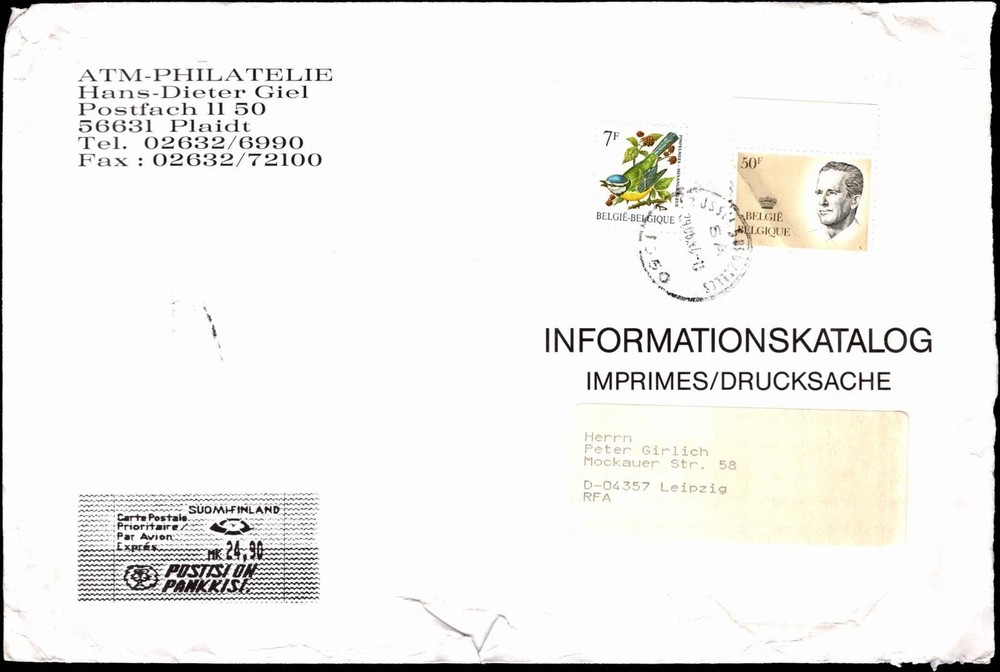 Belgium Oversized Imprimés Cover Germany Printed Matter Postal Use