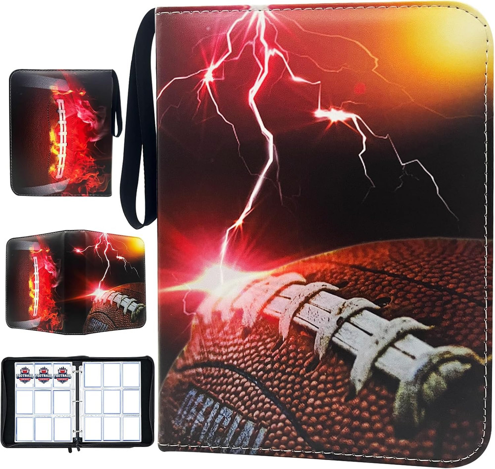 Football Card Binder with Sleeves, 900 Pockets Trading Card Holder Protectors Al