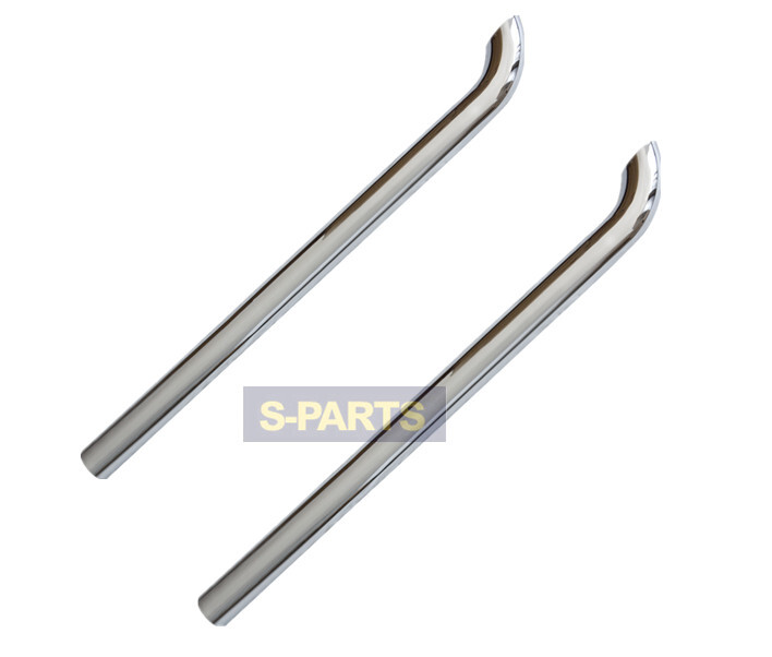 Pair Chrome 3"ODx 60" Length Curved Stack Pipe Freightliner Kenworth Peterbilt