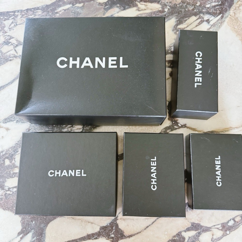CHANEL Empty Gift Boxes Bundle Lot (5) Assorted Sizes Wallet Sunglasses Handbag