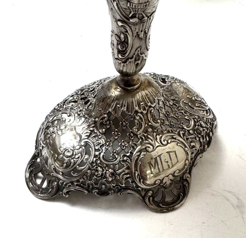 Pair German 800 Silver FIGURAL COMPOTES 26 oz