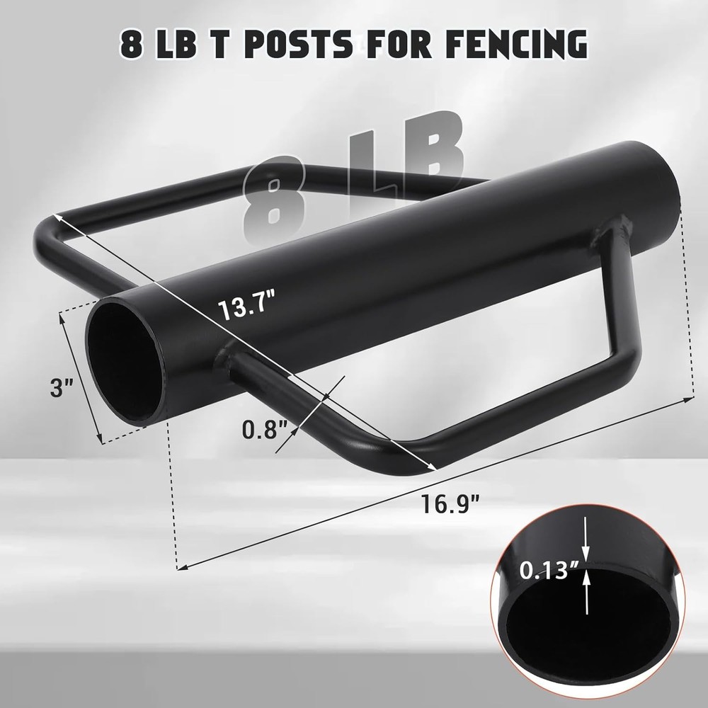 Fence Post Driver w Handles for 2–6" Fence Posts Multiple Sizes Steel Tool