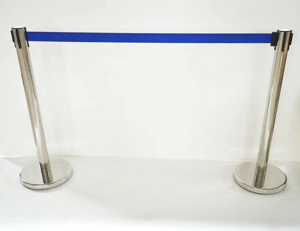 6PCS Stanchion Posts Queue Pole Retractable Belt Crowd Control Barrier Keep Safe