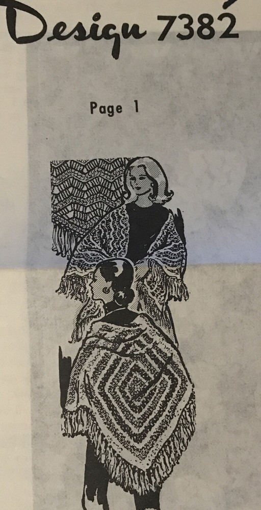 #7382 Vintage  Shawl Pattern to Crochet  (Reproduction)