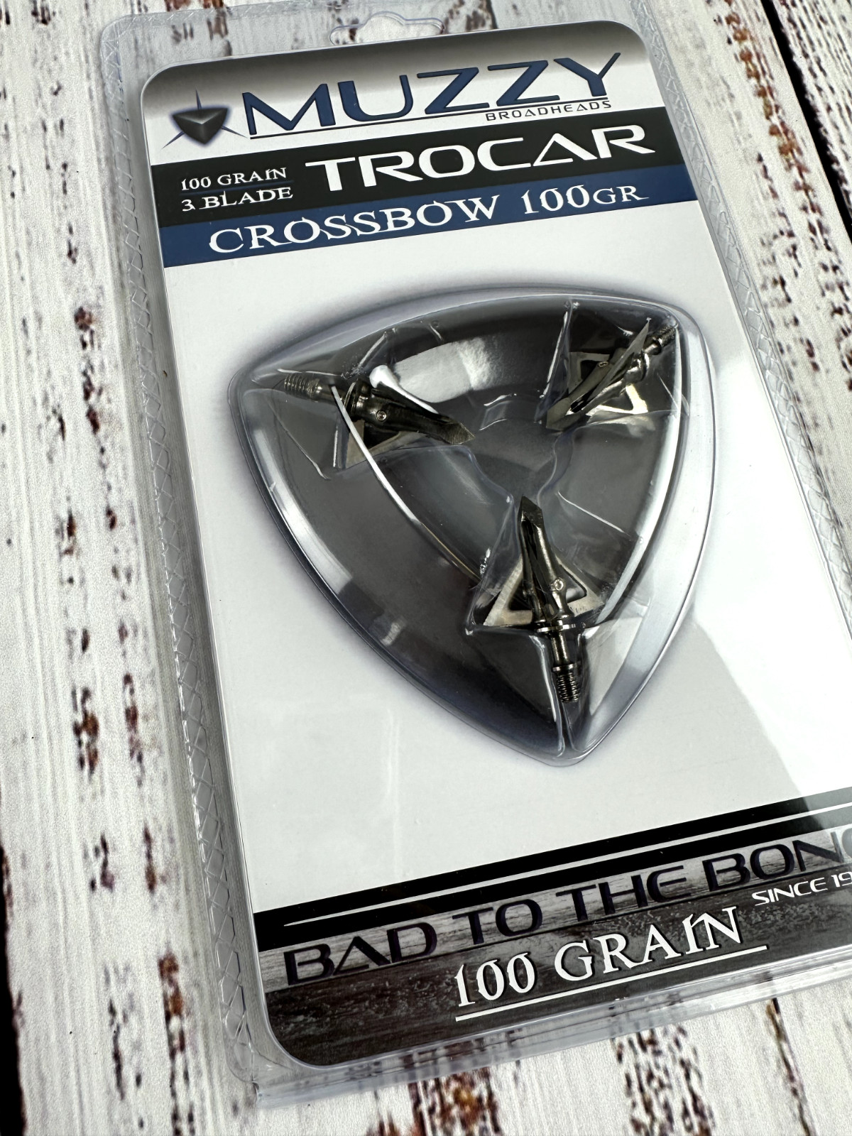 2 packs CROSSBOW Muzzy 3 BLADE Trocar 100 Grain Archery Hunting Fixed Broadhead