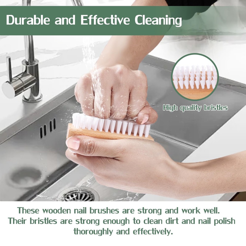 DBEBTOOL Nail Brush Set - 4pcs Two-Side Fingernail Brushes for Off White