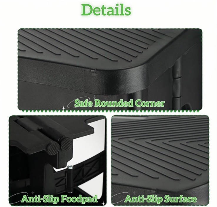 2 Step Stool Foldable, Non-Slip Steps, Folding Step stool for Adults & Kids, ...