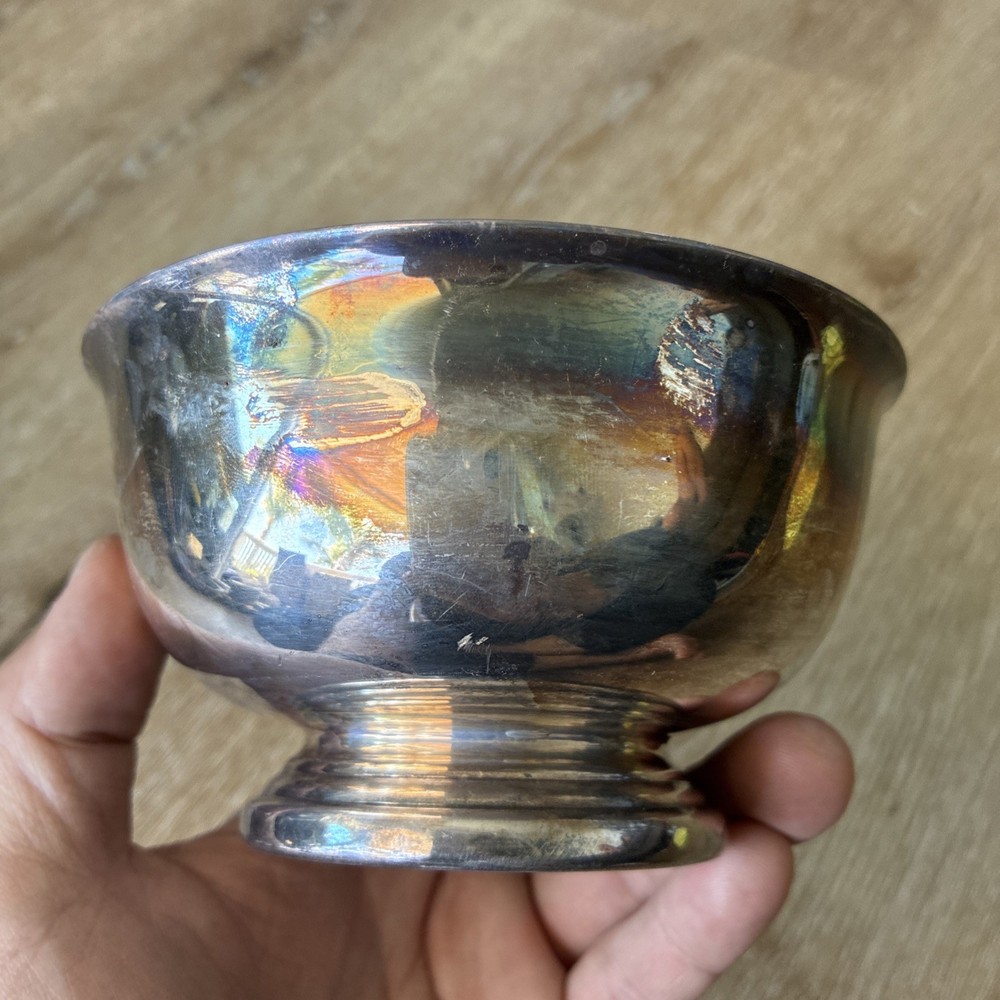 Gorham Silverplate Bowl YC778 Vintage 5” Round Footed Dish E.P.