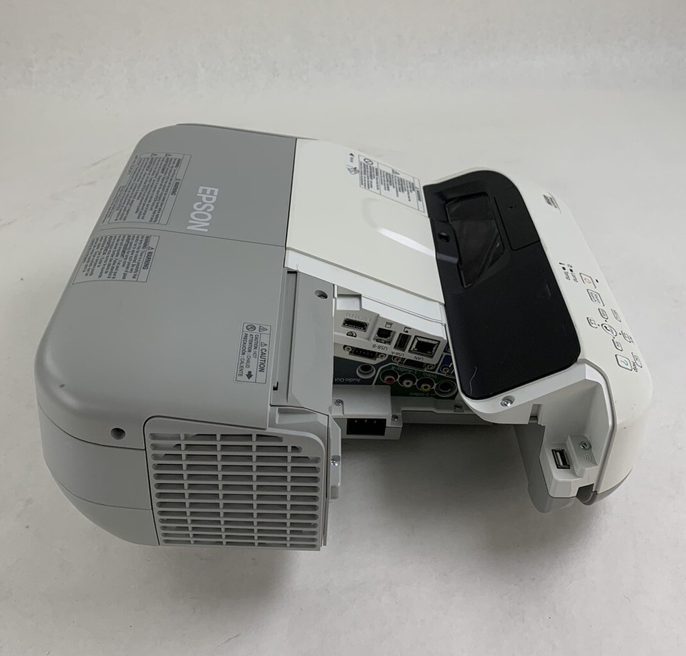 Epson H454A 485W Projector - Tested and Missing Port Cover