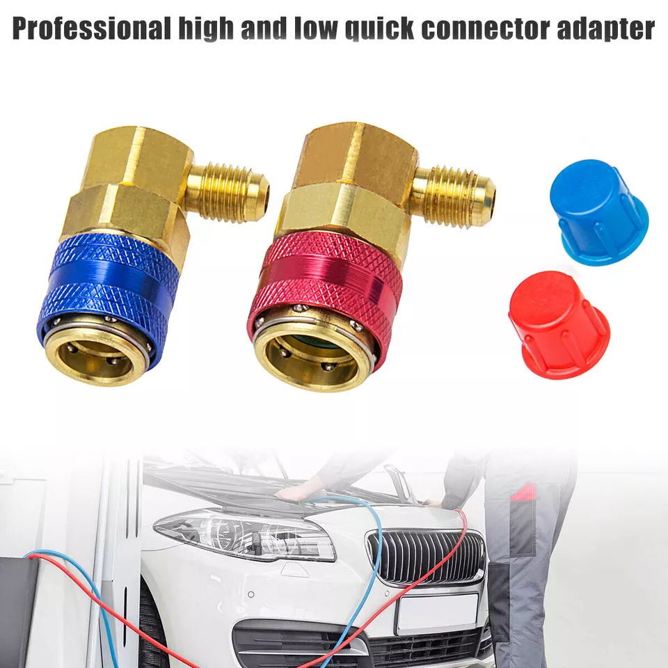 Refrigeration AC Manifold Gauge Conversion Kit High Low Angle Quick Adapter ACME