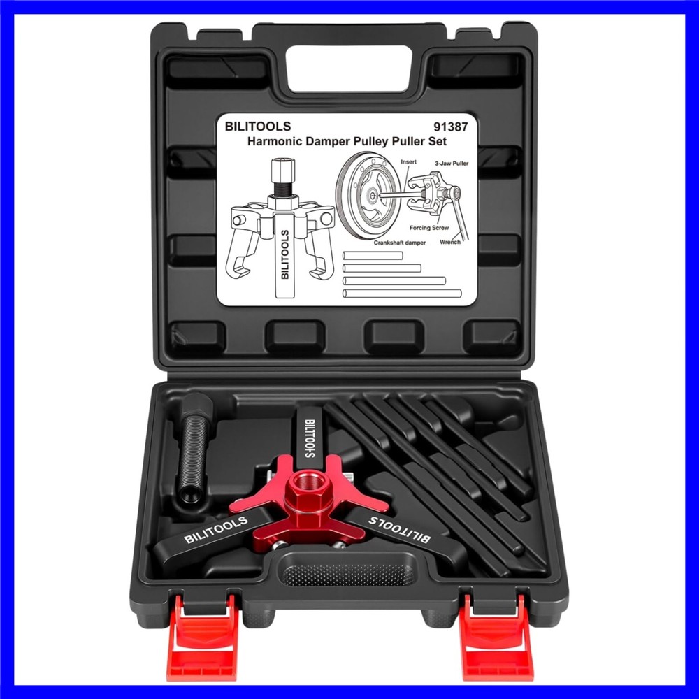 Harmonic Balancer Puller Set for Crankshaft Dampers – 3 Jaw Pulley Puller Rem...