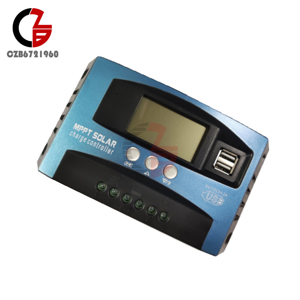 12V 24V MPPT DC Solar Charging Controller Dual USB LCD Screen 30A/40A/60A/80A