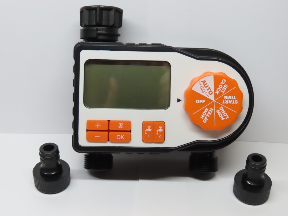Digital Hose Timer Garden Drip Irrigation controller sprinkler watering orange