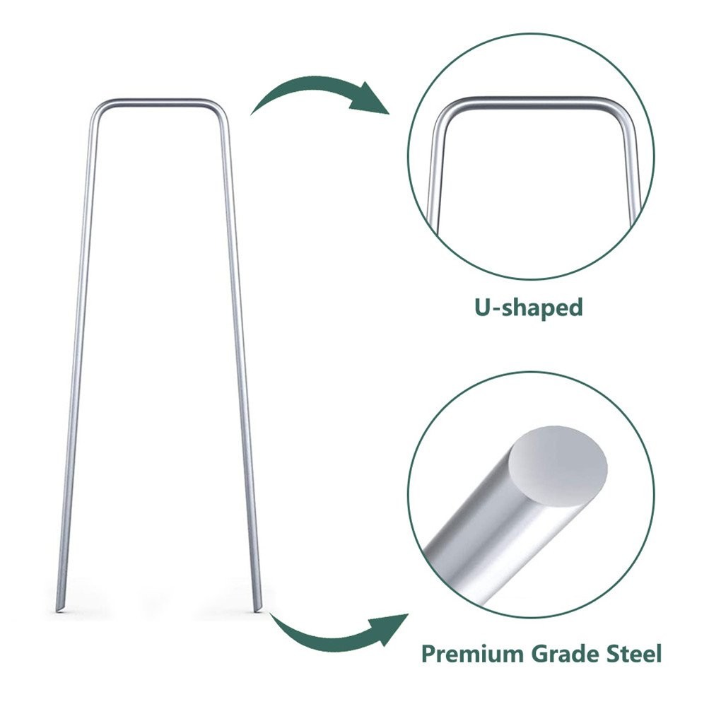 6 inch Landscape Sod Staples Sturdy Garden Stakes Weed Barrier Fabric Pins 500 x