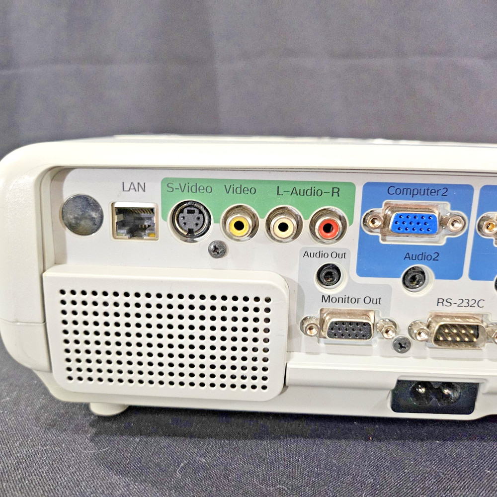 Epson PowerLite 83C EMP-83 LCD Projector VGA S-Video LAN + Cable Bundle Tested