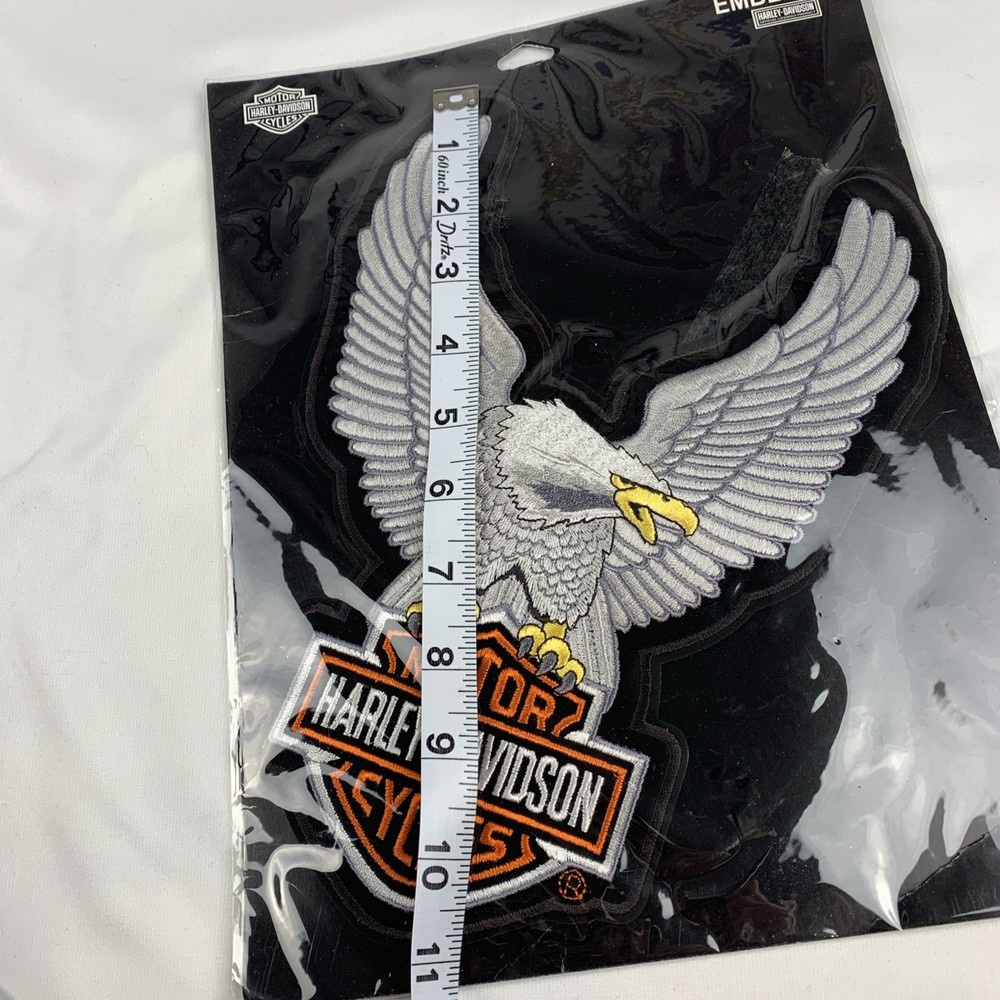 NIP Emblem Harley DavidsonUpwing Eagle Silver Davidson Motor Cycles Sew On Patch