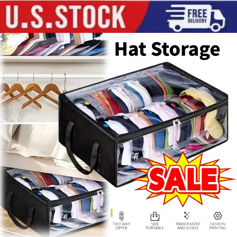 Hat Storage Dust Bag Baseball Hat Cap Organizer Clear Rack Zipper Cap Holder US~