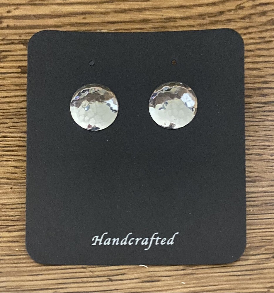 Hammered Disc Earrings Sterling