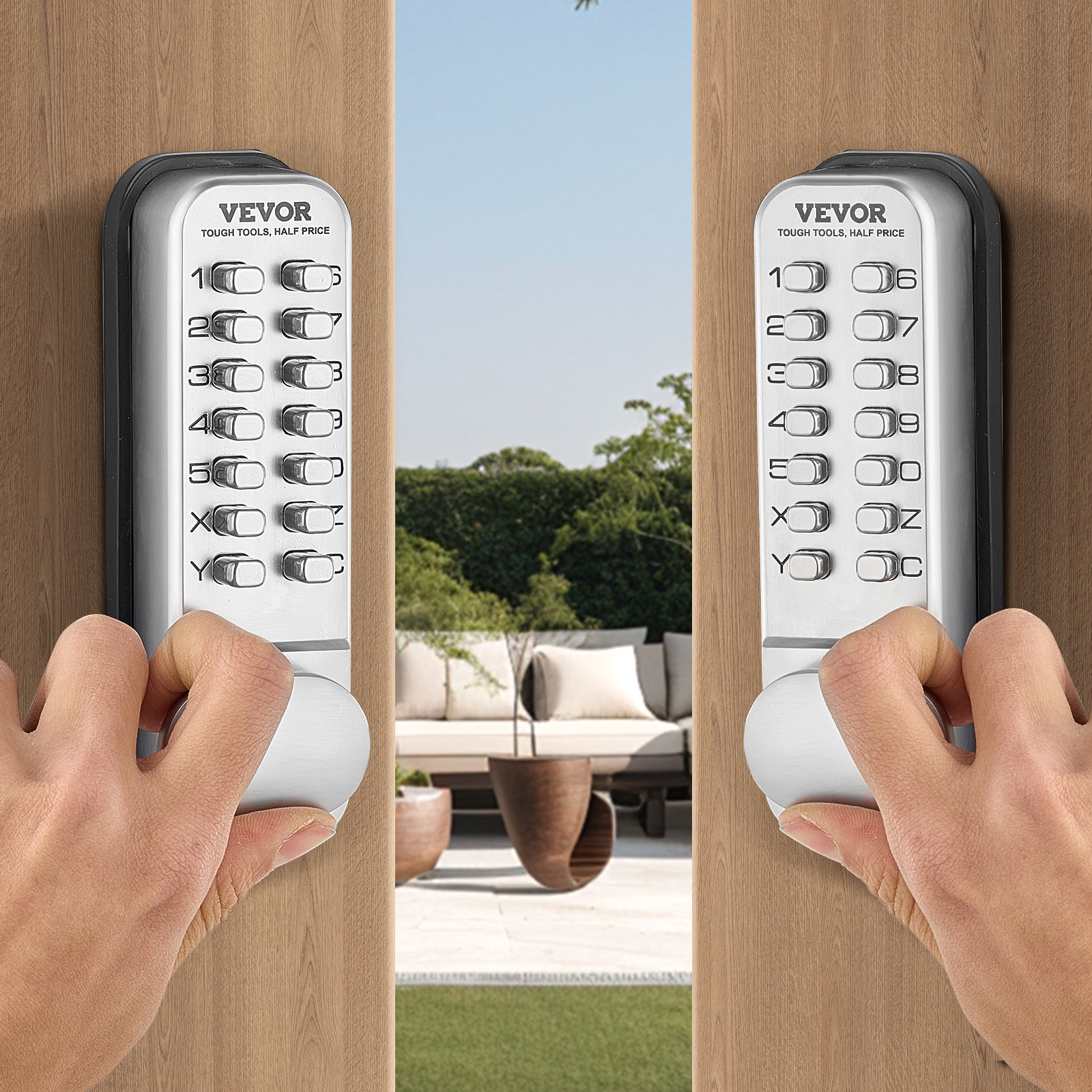 VEVOR Mechanical Keyless Entry Door Lock 14 Key Mechanical Keypad Door Knob