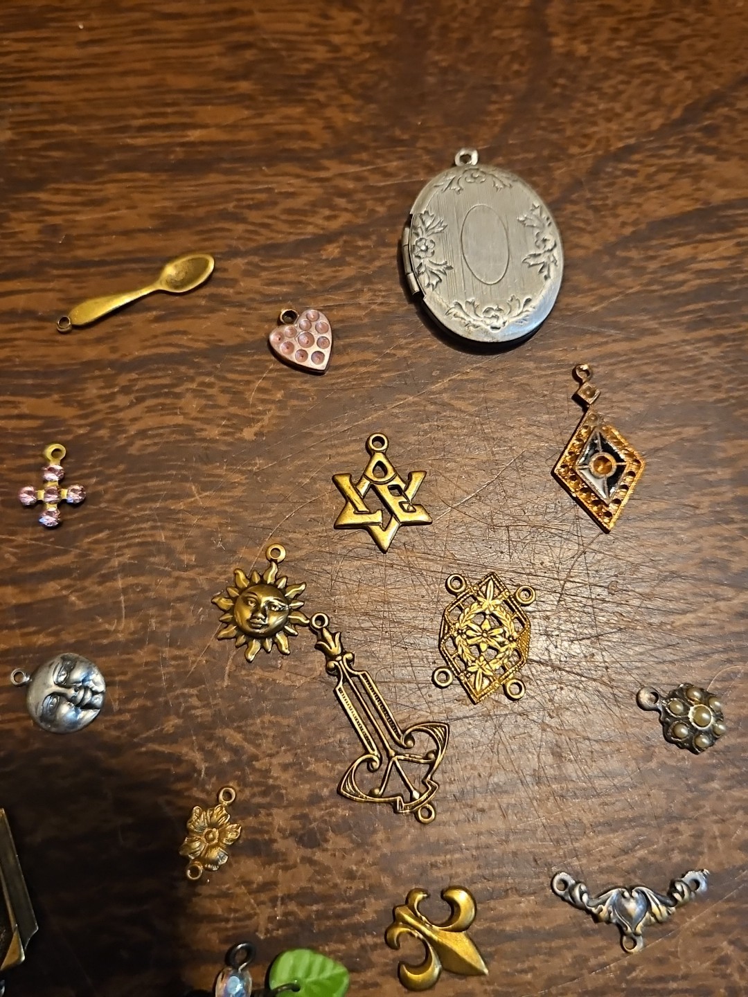 Lot Of 50 Mixed Parts Pcs France Vintage 60s Brass Stampings Findings Jewelry 18