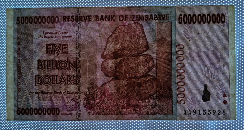 Zimbabwe 5 Billion Dollars 2008