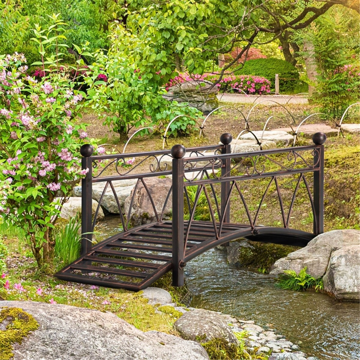 Park Arch Bridge Garden Steel Bridge Courtyard Outdoor Anticorrosive Landscapes