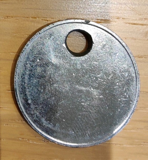 Woolley Colliery Pit Check Tally Token marked Woolley Colliery 2845