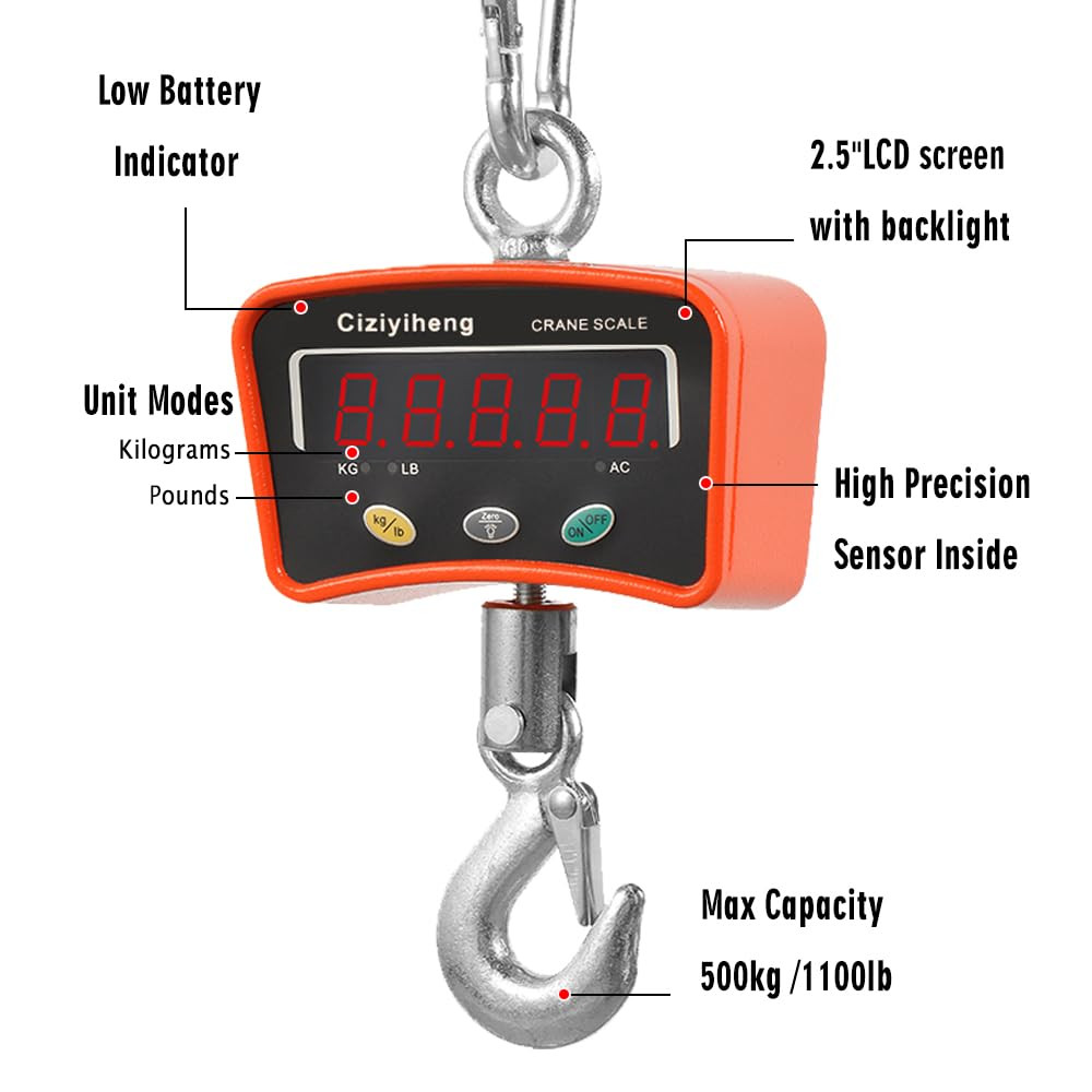 Digital Hanging Scale Industrial Crane Scale with Precision Sensor Suitable for