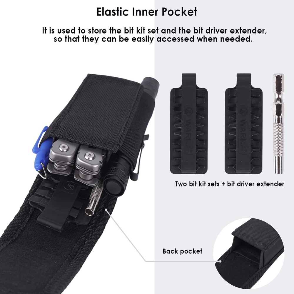 Multitool Sheath Magnetic Closure EDC Belt Pouch Case Organizer Black Tool