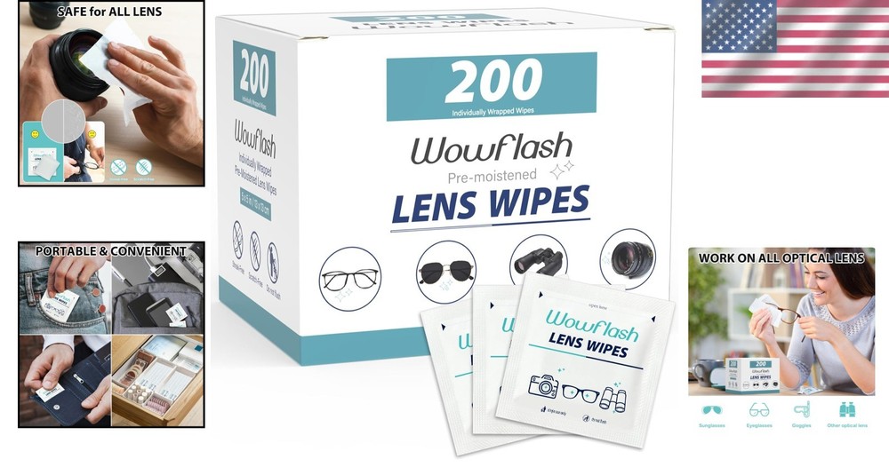 Lens Wipes, White, 220 Count