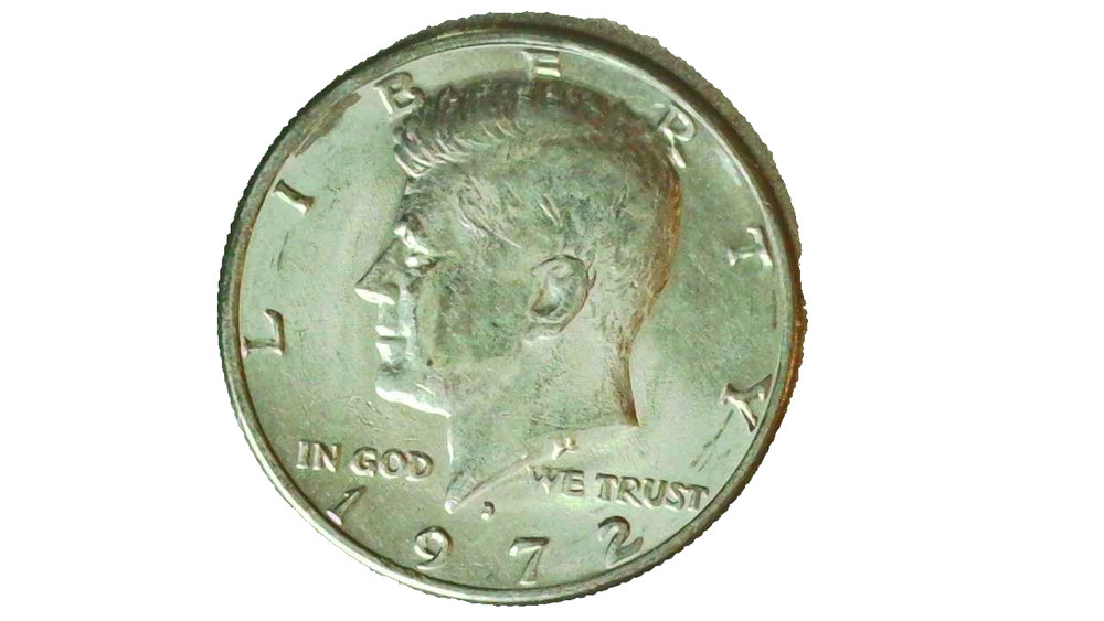 1972D Kennedy Half Dollar Error Coin - Mint Mark "D" Filled Error - 1239