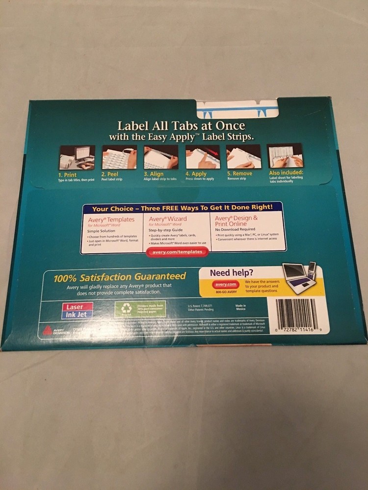 Avery Dennison AVE11416 Divider clear label