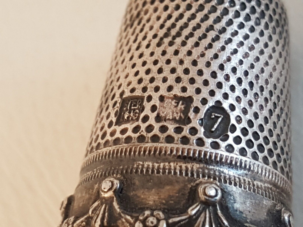 Vintage 2 sterling silver thimbles 7 Germany
