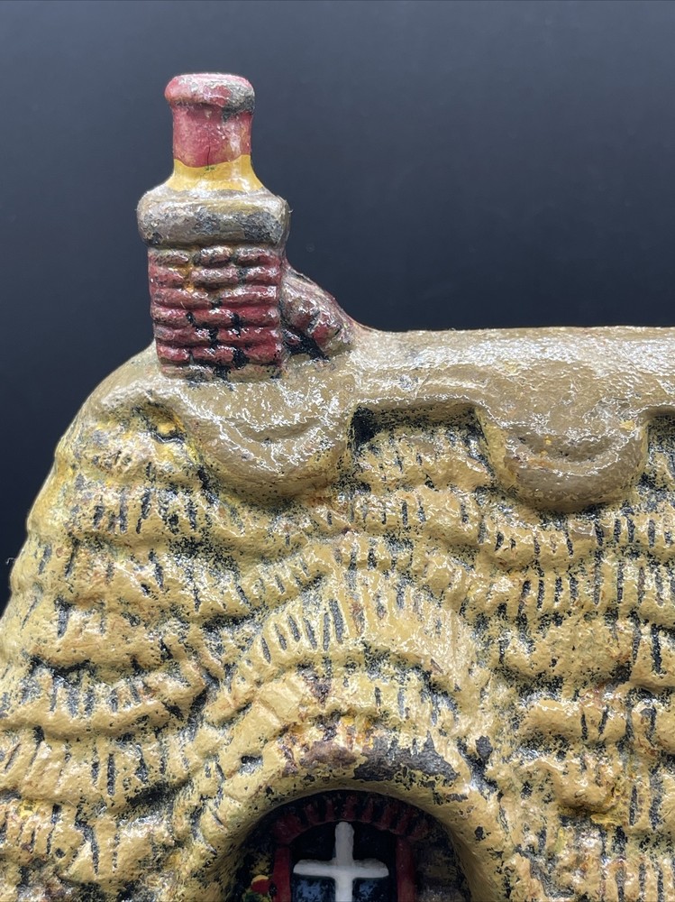 Cast Iron English Thatched Cottage Doorstop