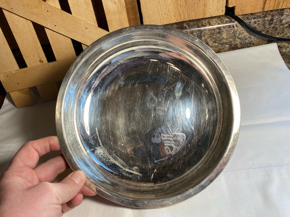 Vintage Silver Plate Round Serving Dish