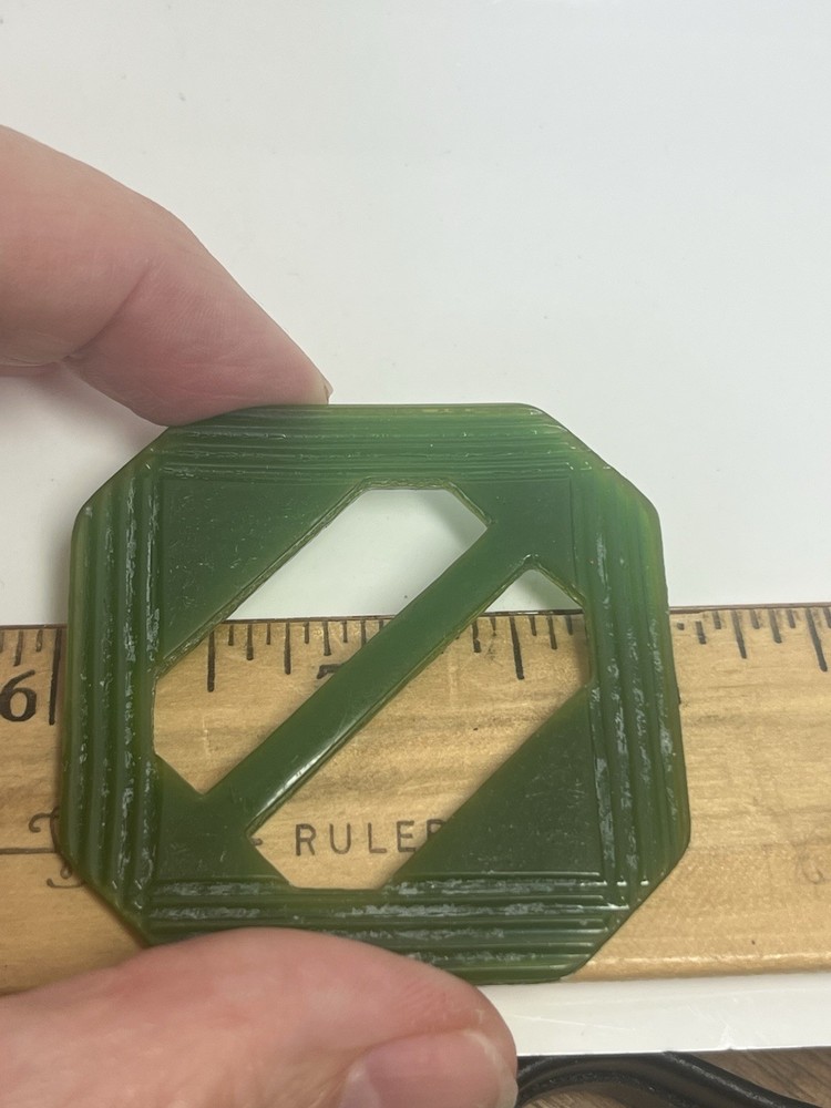 Vintage Green Bakelite Fabric Belt Loop Clip