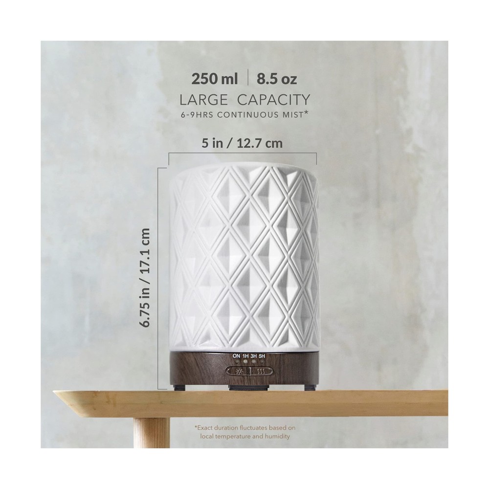 Earnest Living Essential Oil Diffuser for Large Room White Ceramic ... Fast Ship