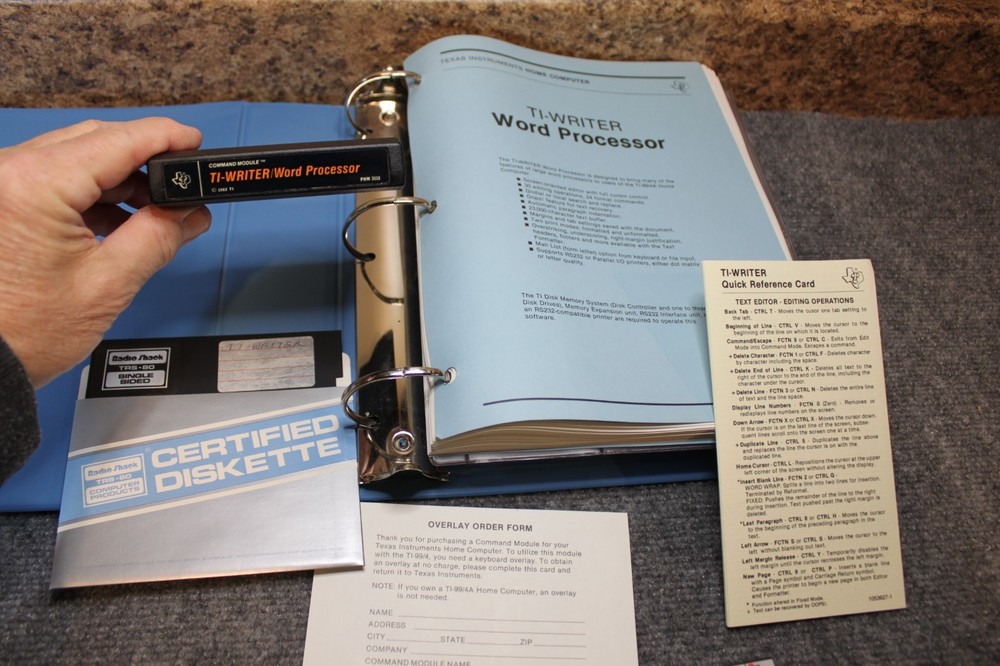TI-Writer Word Processor for Texas Instruments Ti-99/4A PHM 3111