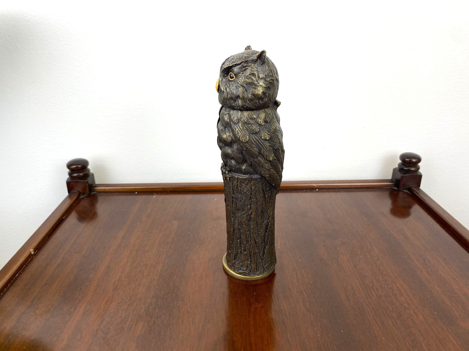 Bronze Sculpture Owl Reveals a Female Nude After Franz Bergman