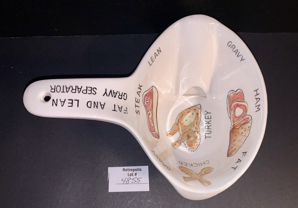 Ceramic No-Drip Gravy Fat Separator Vintage