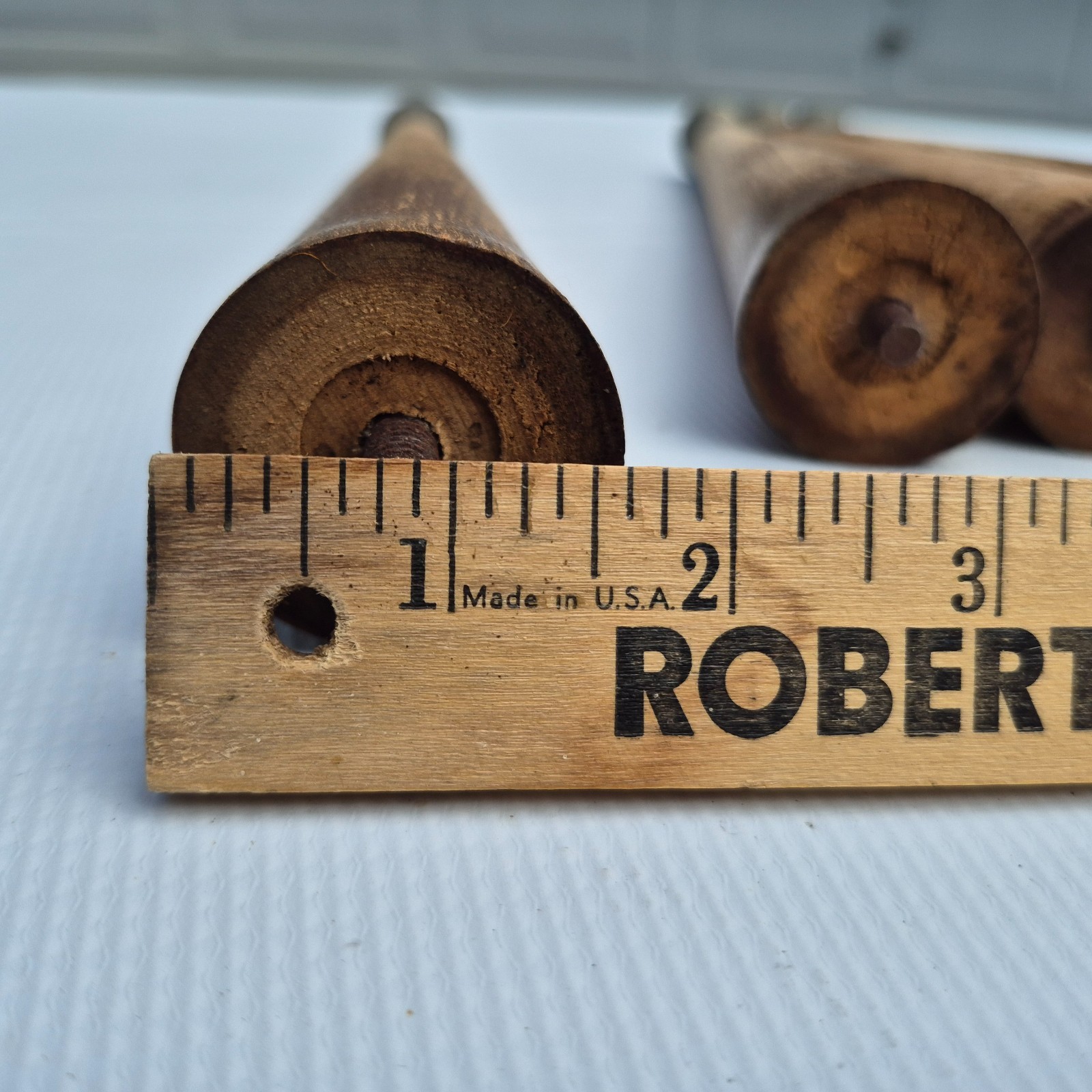 4 Mid Century Modern 12 1/2 Inch Table Legs Tapered, Wood Turned 1950s - 60s