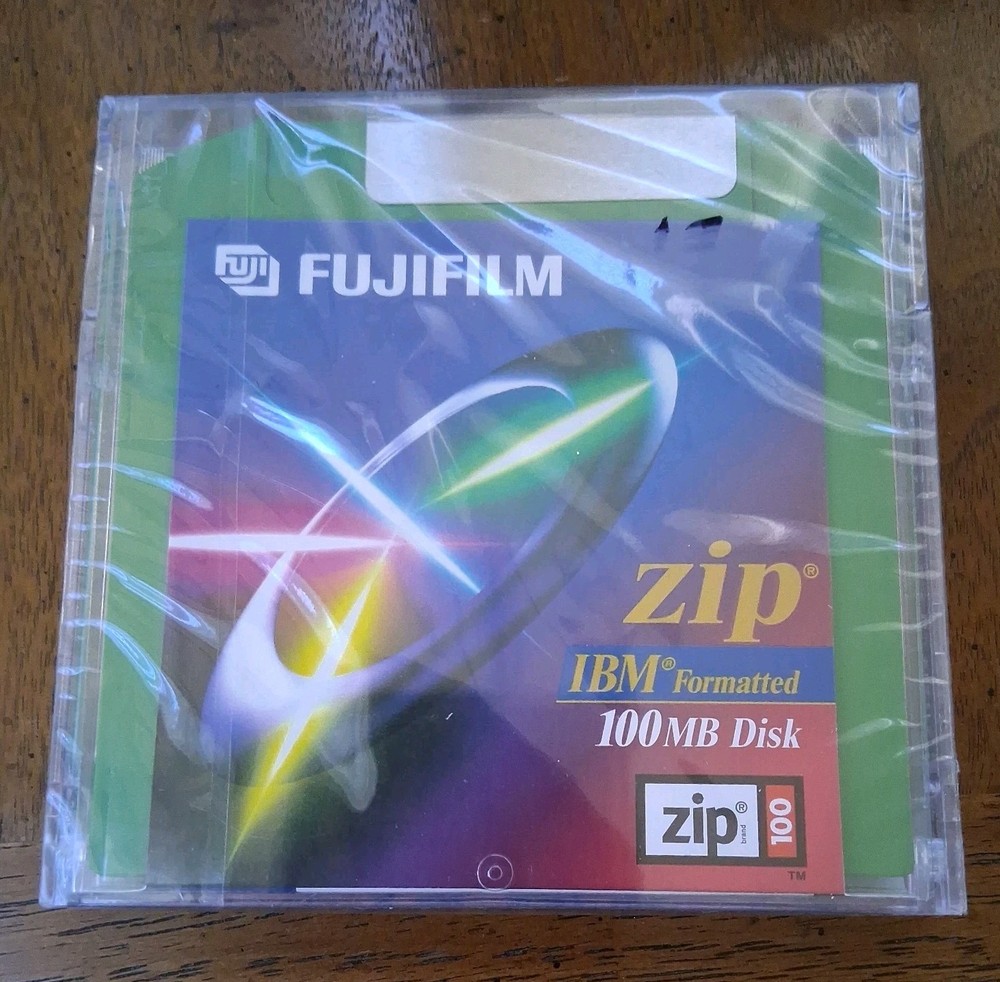 Fujifilm 100MB IBM Formatted Zip Disk Drive Diskette single 1pk Sealed