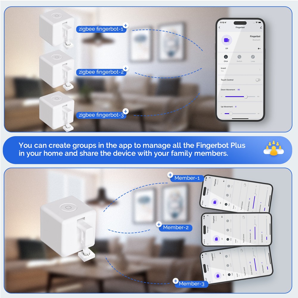 MOES ZigBee Fingerbot Plus Smart Switch Button Pusher Timer Voice&Remote Control